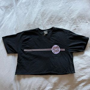 Santa Cruz Skateboards Crop Top Womens Sz Medium Black